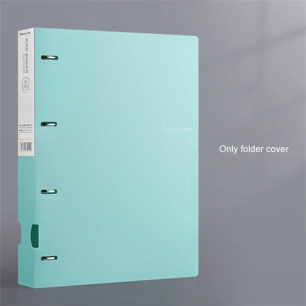 

A4 File Folders Display Book 4 Hole Binder Folders Morandi Color Waterproof Document Ring Binder Folder Office S ool Supplies