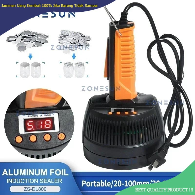 

ZONESUN Handheld Induction Sealer Portable Electromagnetic Bottle Sealing Machine Aluminum Foil Lid Plastic Vial ZS-DL800