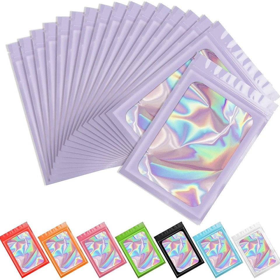 

13 Size Thicken Ziplock Bags Holographic Laser Color Plastic Pouch For DIY Jewelry Retail Storage Pouch Zip Lock Bag NO Hole