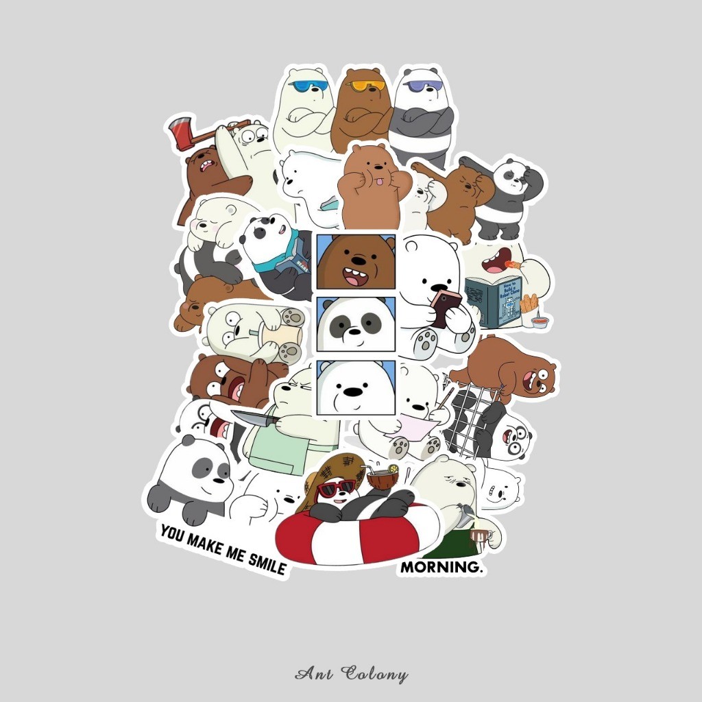 

Stiker Pack We Bare Bears Sticker Vinyl Laminasi Doff Glosy | Stiker Beruang Lucu