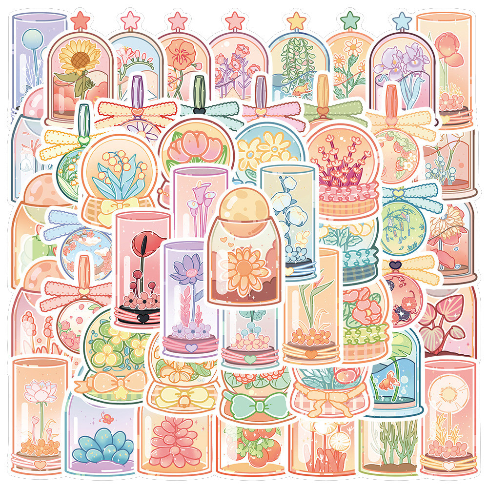 

10/30/50pcs Cartoon Ins Cute Flower Graffiti Stickers Aesthetic Decals Kids Toy Scrapbook Diary Phone Laptop Waterproof Sticker