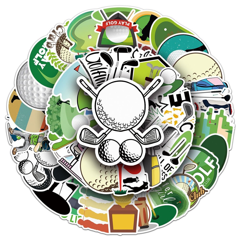 

50 Sheets of Golf Graffiti Stickers Sports Personality Creative DIY Water Bottle Phone Case Luggage Stickers