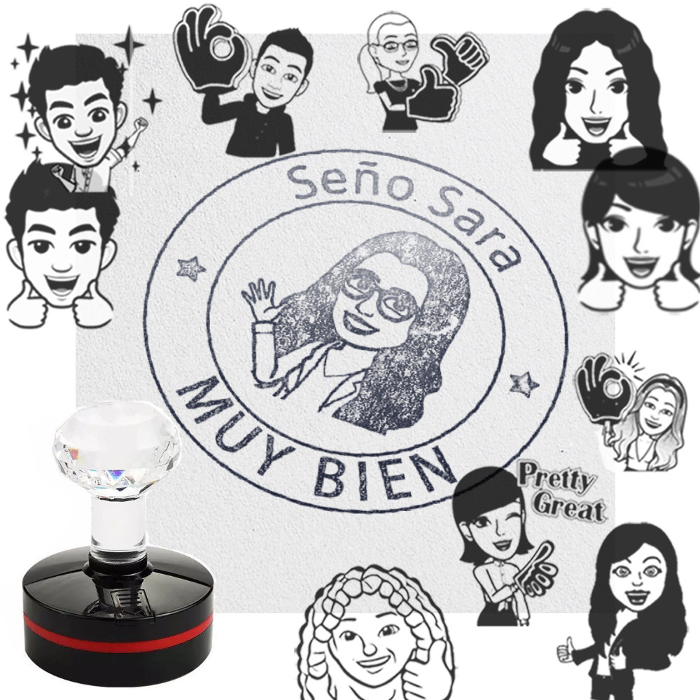 

1984 Customized Spanish Teacher Stamp Seal personalized French/ Dutch/ English Stamp Gift 40mm