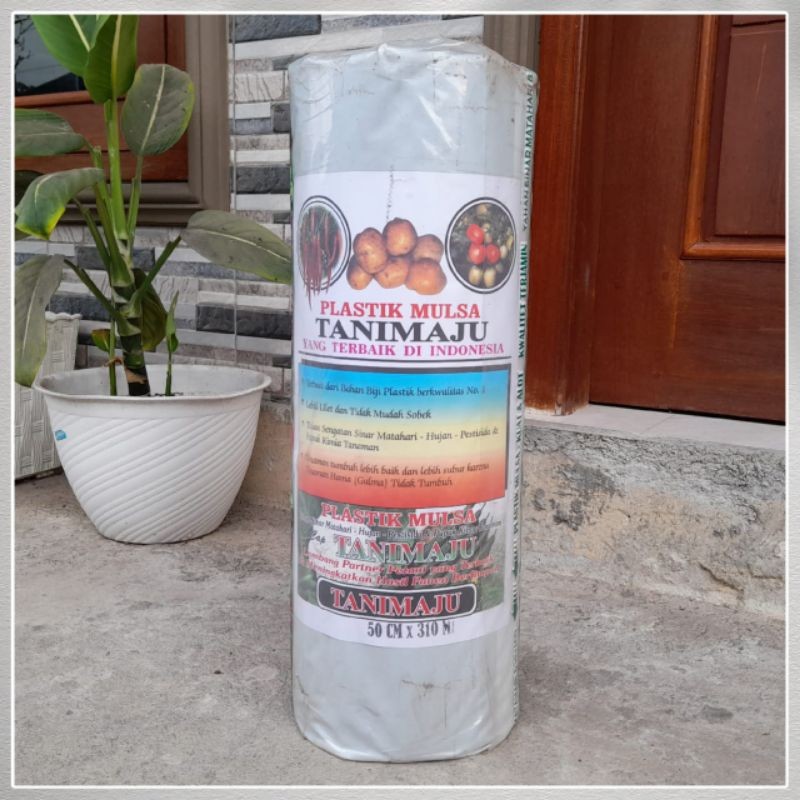 JAMIN MURAH Plastik Mulsa Pertanian Hitam Perak TANI MAJU 1/2Roll - Lebar 100cm panjang 310m(BISA LA
