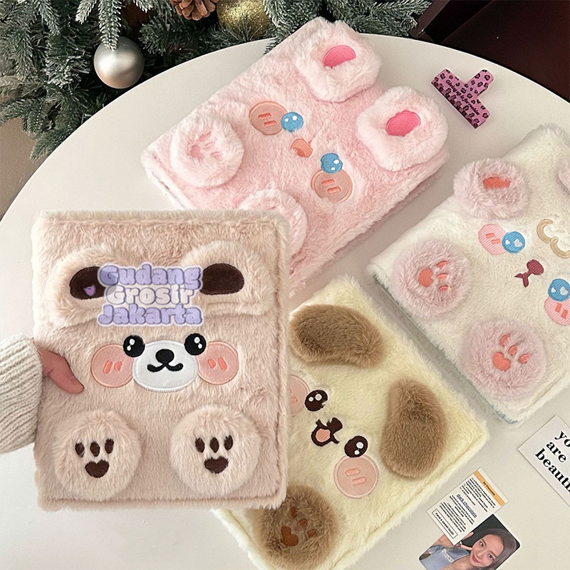 VITA_ Binder Album Foto Fluffy Boneka Chuu Ukuran A5 - Album Kartu Foto Berbulu Lucu Binatang