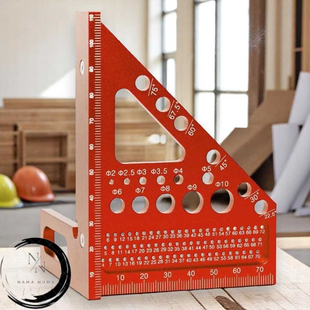 

GDART Penggaris Siku Multifungsi 3D Woodworking Ruler Hole Marking - GD3
