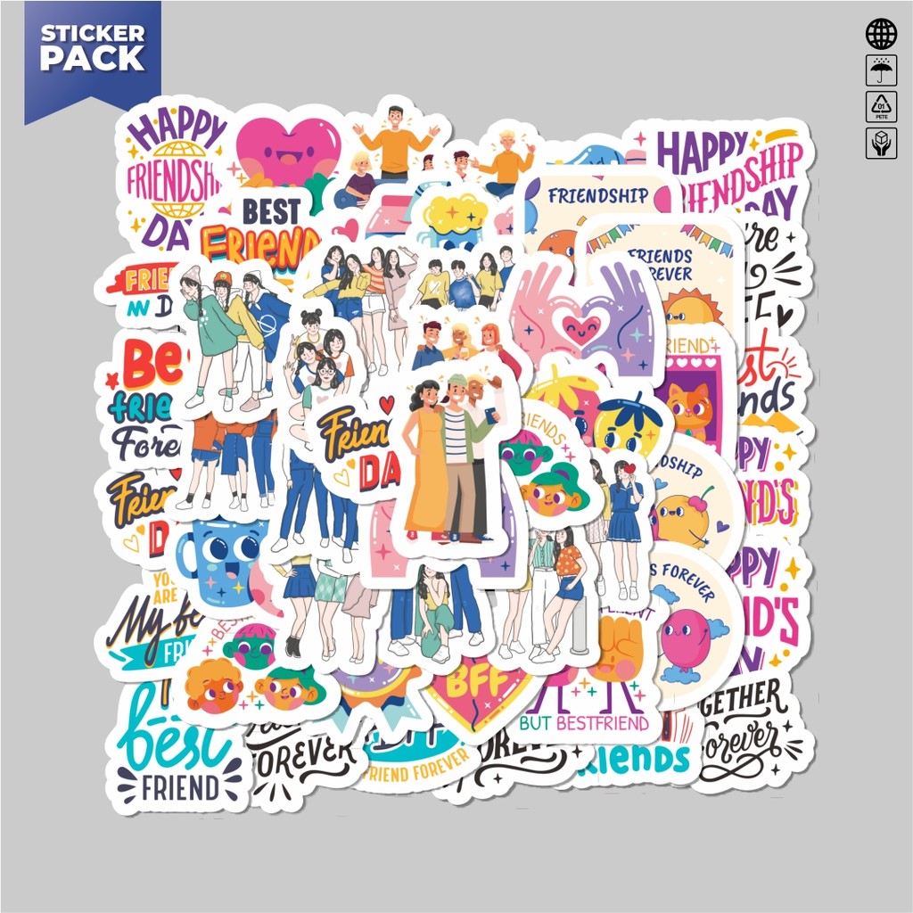 

[100PCS]Stiker Pack Stiker Persahabatan Aesthetic Aesthetic Vinyl Anti Air Dekorasi Sticker Laptop Buku Journal Koper Helm Casing HP Gitar Helm Skateboard