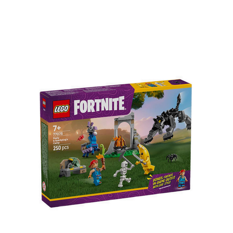 Lego Fortnite Peely Sparkplug'S Camp 77075 Mainan Edukasi Building Blocks Model Kit Blind Box Figure