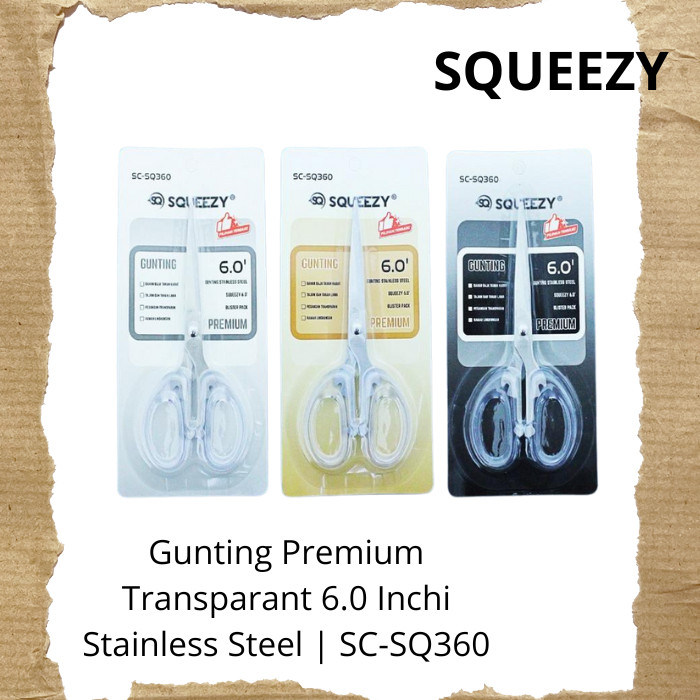 

Gunting 6 Inchi Squeezy Transparant SC-SQ360