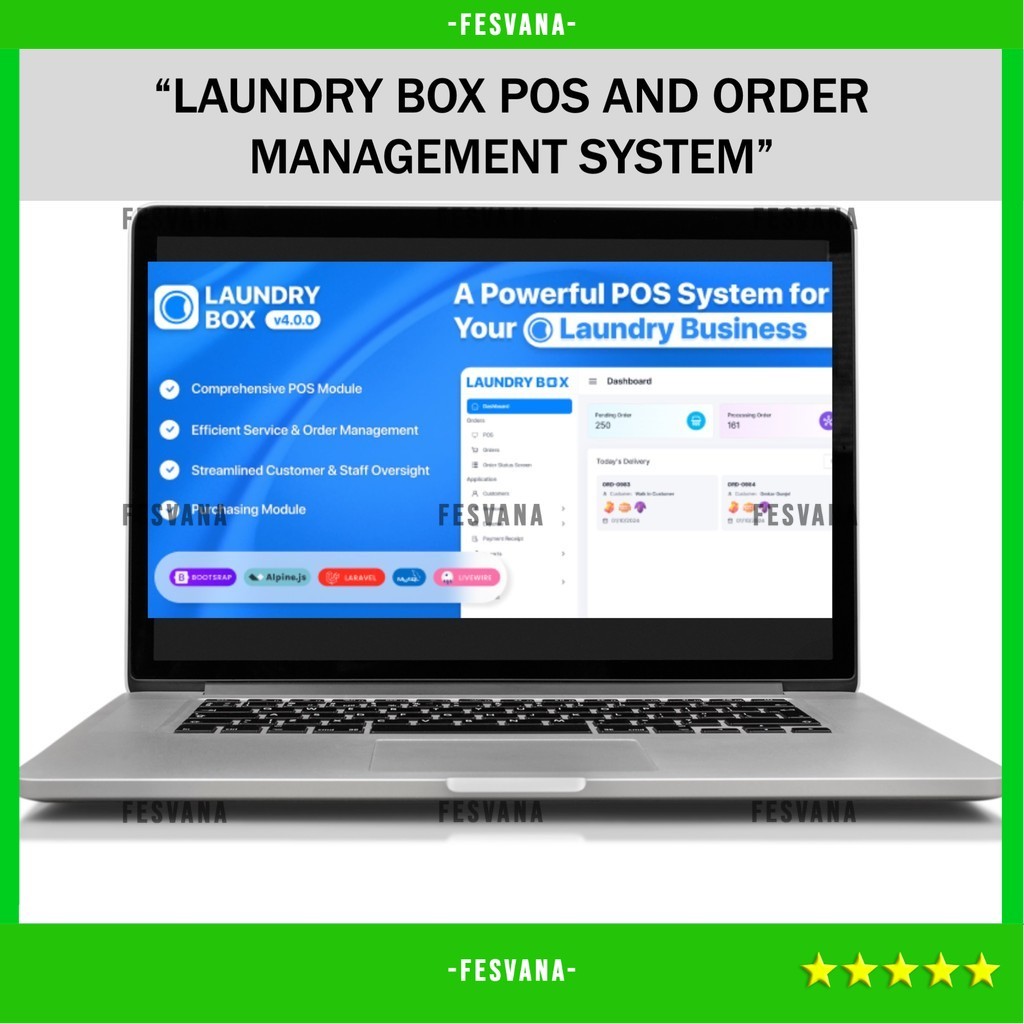 SOURCE CODE APLIKASI WEB LAUNDRY BOX POS AND ORDER MANAGEMENT SYSTEM D293 FESVANA