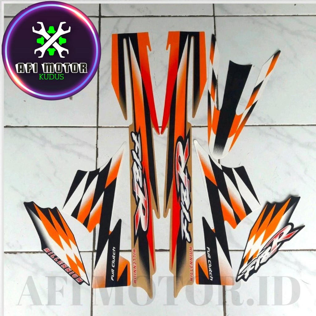 Striping Stiker Polet Motor YAMAHA fizr f1zr fiz r Milenium 2000 orange setiker Sticker Kendaraan Fu