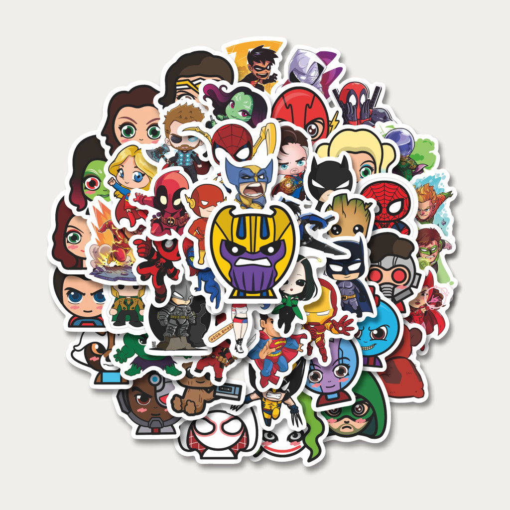 

Sticker Pack Stiker Kartun Chibi Marvel/Dc | Sticker TUMBLR | Stiker LAPTOP KOPER HELM
