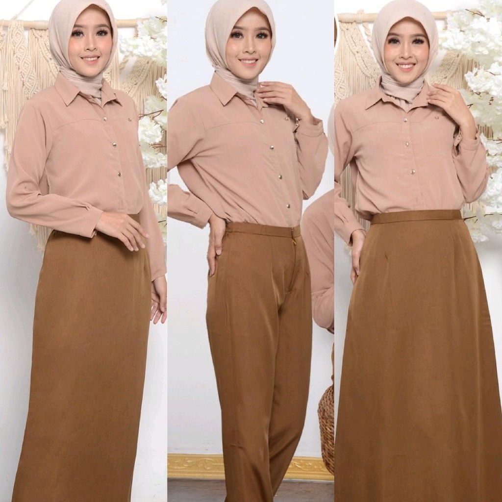 Bawahan Kerja Wanita Dinas pemda bahan katun Rok A/celana panjang/rok span BAHAN KATUN