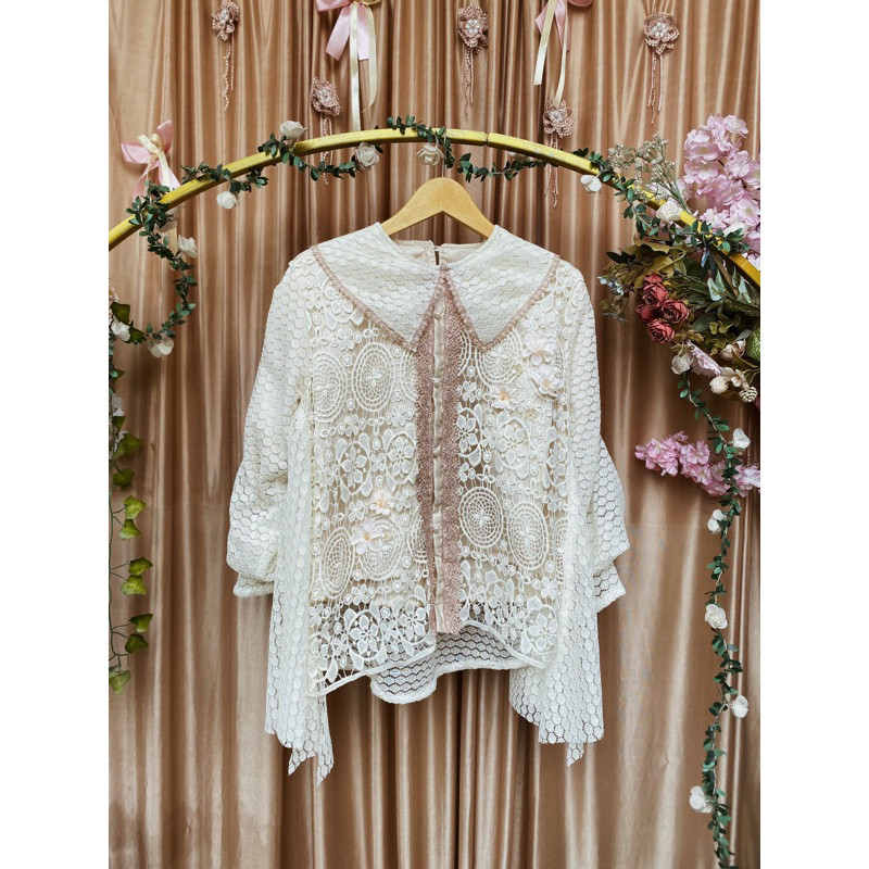 B21  Atasan Kebaya Lace Kondangan Serunai Atasan Lace Lamaran Baju Kondangan Wisuda Atasan Pesta