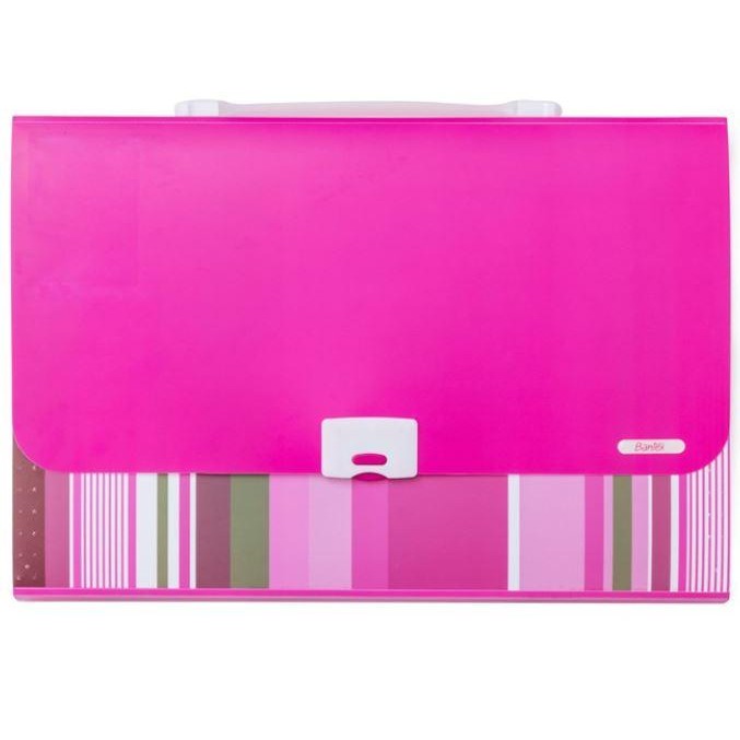 

Bantex Fancy Stripes Expanding File (13 Pocket) Folio Pink 3608 19