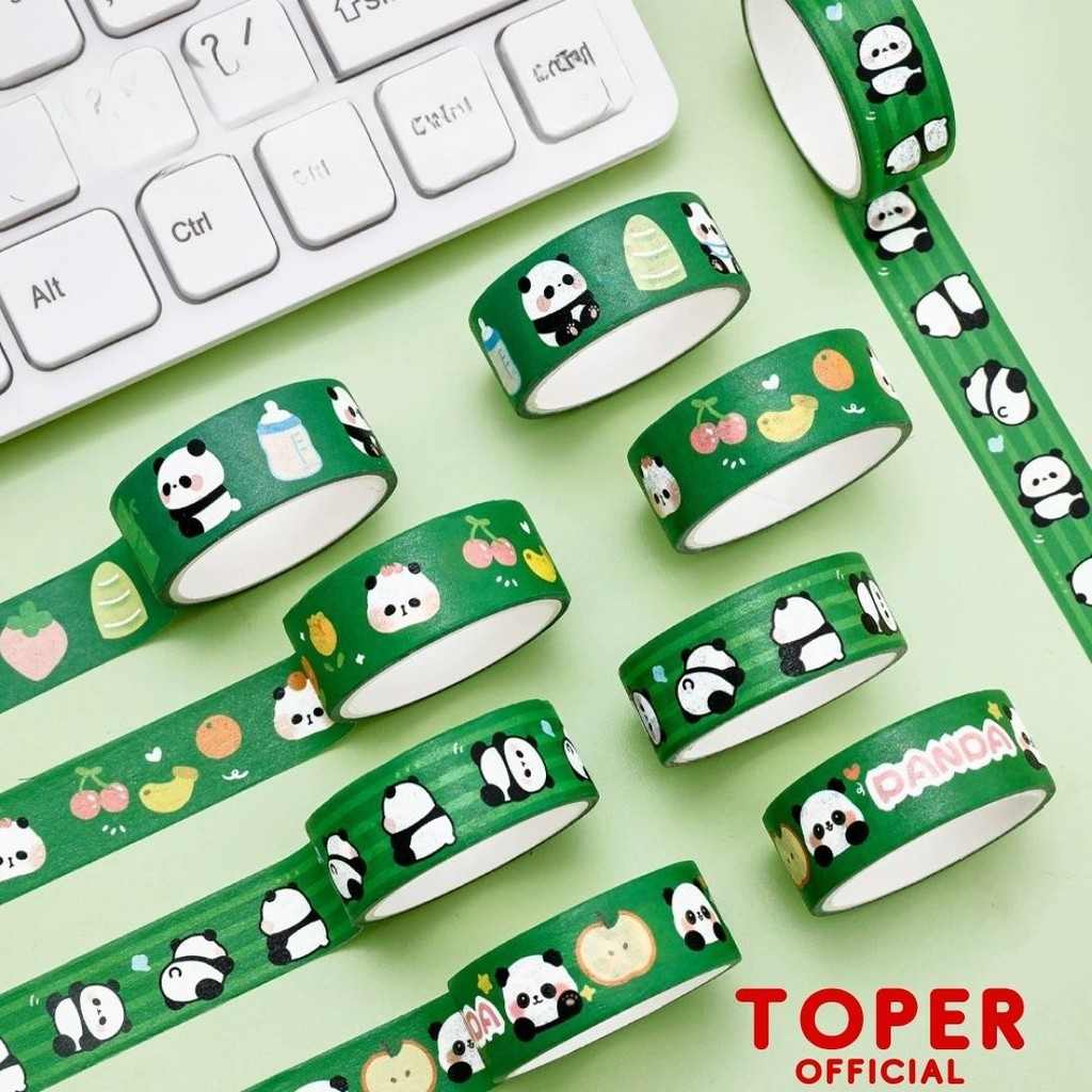 

TOPER Washi Tape Roll 20cm Selotip Karakter Panda Capybara Lucu Isolasi Character Cute DIY Scrapbook