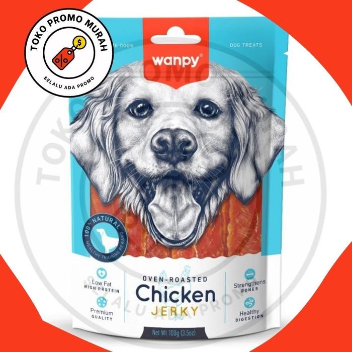 

Wanpy Snack Anjing Dog Treat Chicken Duck Lamb Beef Salmon Jerky Snack Cemilan Anjing Ukuran 100gr - Chicken Jerky