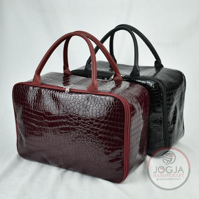 TAS Travel Bag Jumbo Tas Tenteng Tempat Baju Besar Motif Premium Tas Mudik - Black Croco