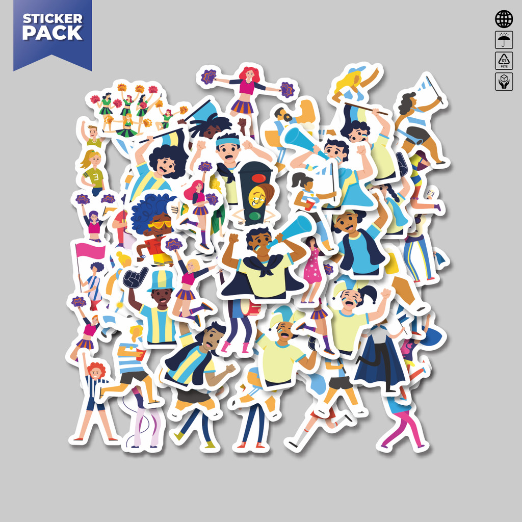 

[100PCS]Stiker Pack Stiker Supporter (Pendukung) Aesthetic Vinyl Anti Air Dekorasi Sticker Laptop Buku Journal Koper Helm Casing HP Gitar Helm Skateboard