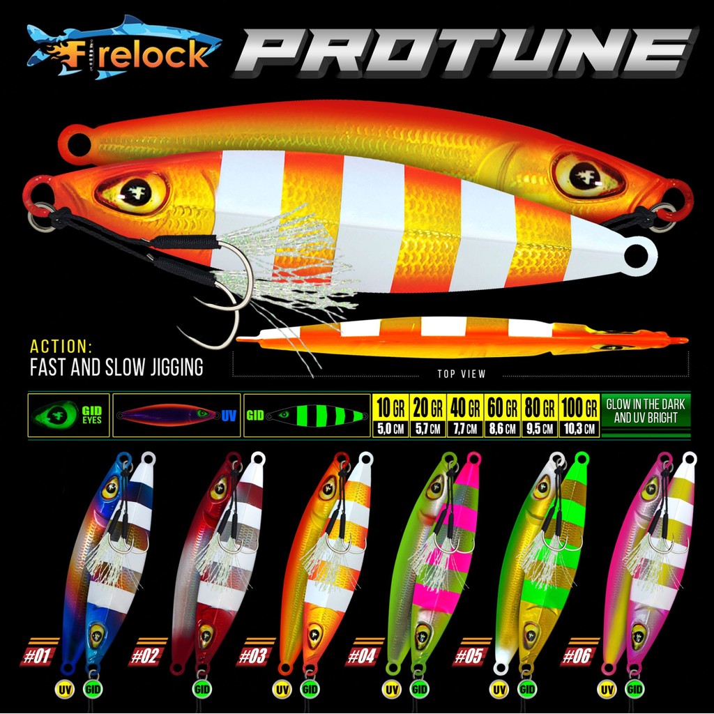 EXTRA BONUS | METAL JIG FIRELOCK PROFESOR INCLUDED ASSIST HOOK 40 / 60 / 80 / 100 GRAM - PROTUNE