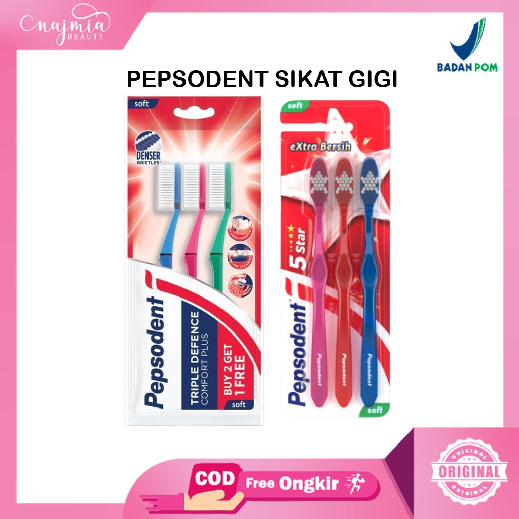 Najmia Ofc Pepsodent Sikat Gigi Series l Brilian isi 3 l Nanosoft Sensitive l 5 Star Soft