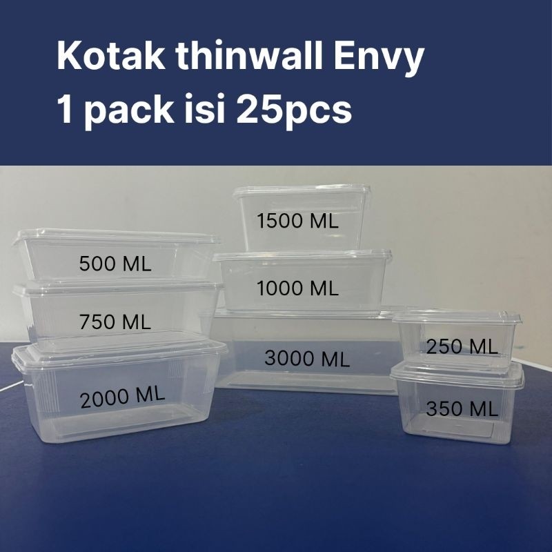 TERMURAH thinwall envy 250 ml sampai 3000 ml | thinwall kotak makan | thinwall kotak | thinwall envi