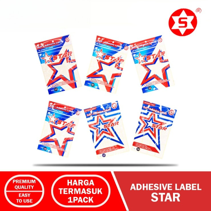 

Label Star Putih No. 103 107 110 112 121 123 - Star Sticker Label Putih Kertas Label nama / harga