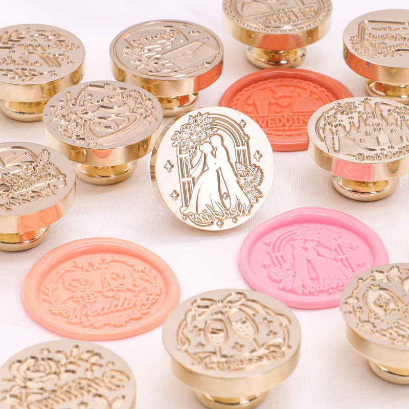

Wax Seal Wedding Theme Fire Lacquer Stamp Creative Love Series DIY Handmade Stamp Head Scrapbooking Envelope Wedding Invitations