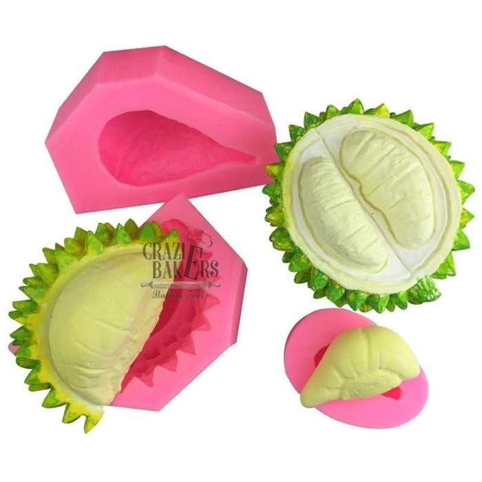 Cetakan Silikon 3D Pudding Fondant Bentuk Buah Durian Dengan Kulit