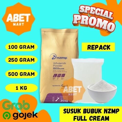 

NZMP Whole Milk Powder Susu Bubuk ORIGINAL 100% Asli Repack 100Gr 250Gr 500Gr 1Kg - 1 Ons 1/4kg 1/2kg 1 Kg Full Cream N Z M P Kue Roti Krim Pak Karung Pcs Dus