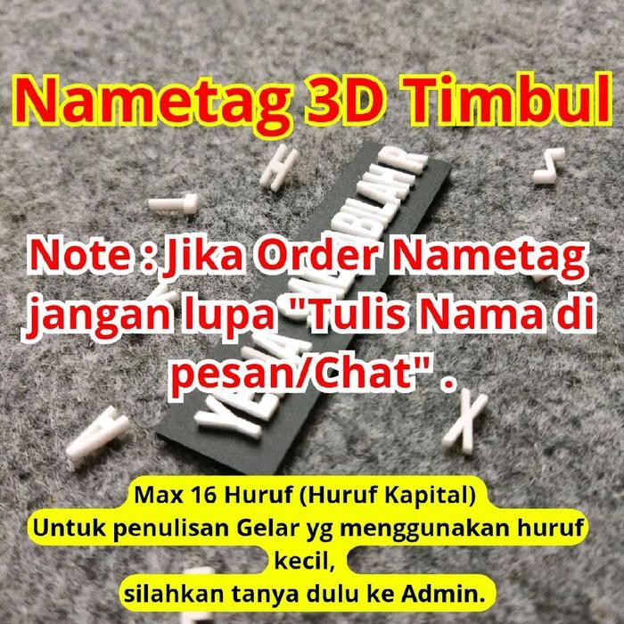 

【YANA-M】FLASH SALE!!! Name Tag 3D Nama Dada Timbul Magnet (Max 16 Huruf) - Acrylic Glossy, Peniti