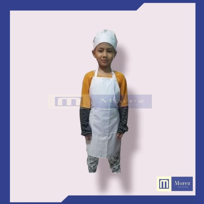 Apron anak plus topi koki - lilac