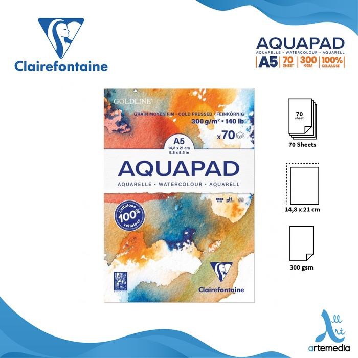 

【M-MT】BIG SALE!!! Kertas Cat Air Clairefontaine Goldline Aquapad Watercolor Paper Pad - A5