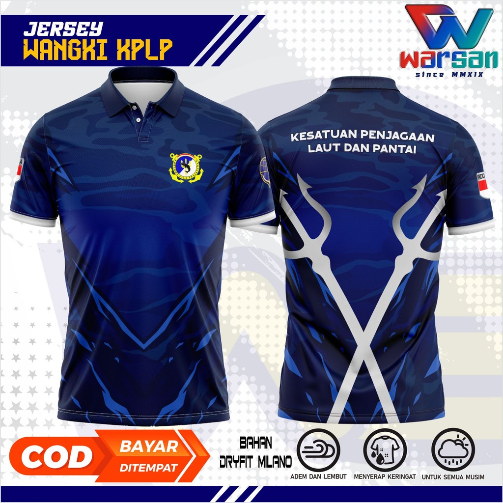 JERSEY WANGKI KPLP FULLPRINTING / KAOS POLO KESATUAN PENJAGAAN LAUT DAN PANTAI DRYFIT/ JERSEY KPLP