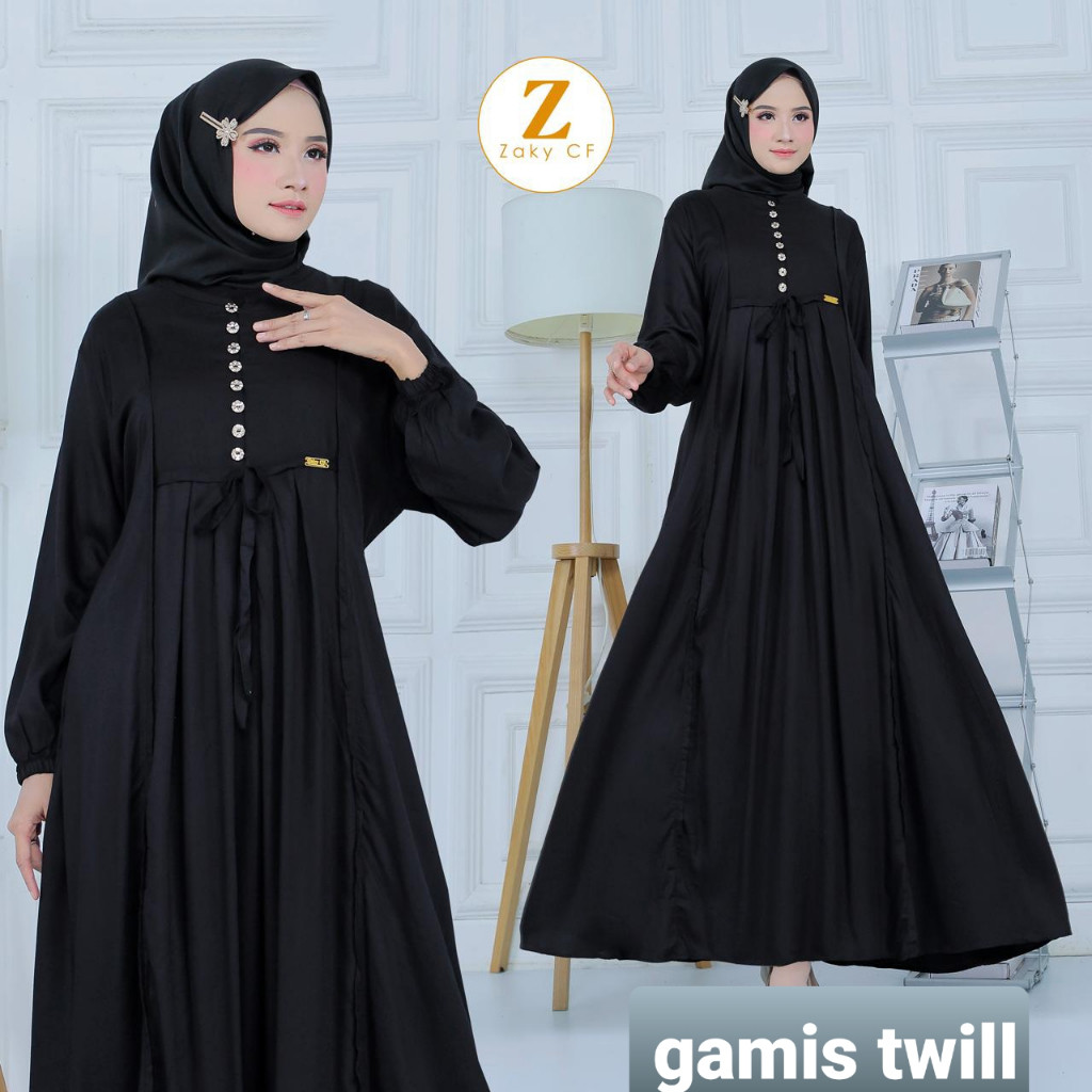 JUANXSHOP Zaky Cf Gamis Bahan Rayon Twill Kekinian Elegan Mewah Kancing Busui