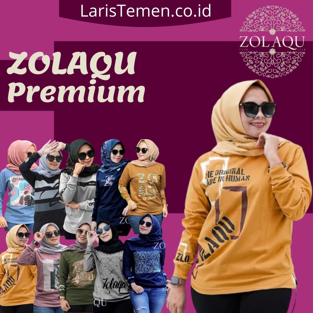 BAROSHOP Zolaqu original kaos atasan baju zolaqu zolaku wanita perempuan cewek dewasa  sablon lengan