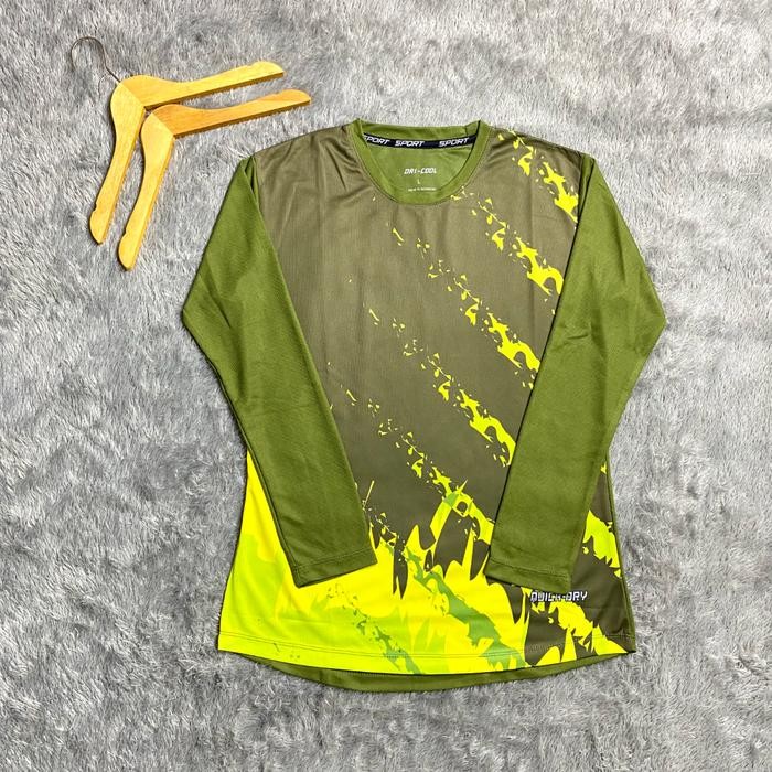 Baju olahraga wanita senam zumba aerobic hijab lengan panjang ZRP-68 - GREEN OLIVE, XL