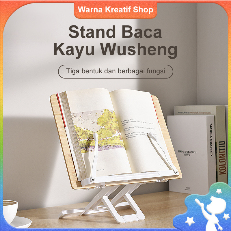 Kayu Desktop Reading Stand Penyangga Buku Multifungsi untuk Siswa Penjepit Buku & Penyangga Buku, Da