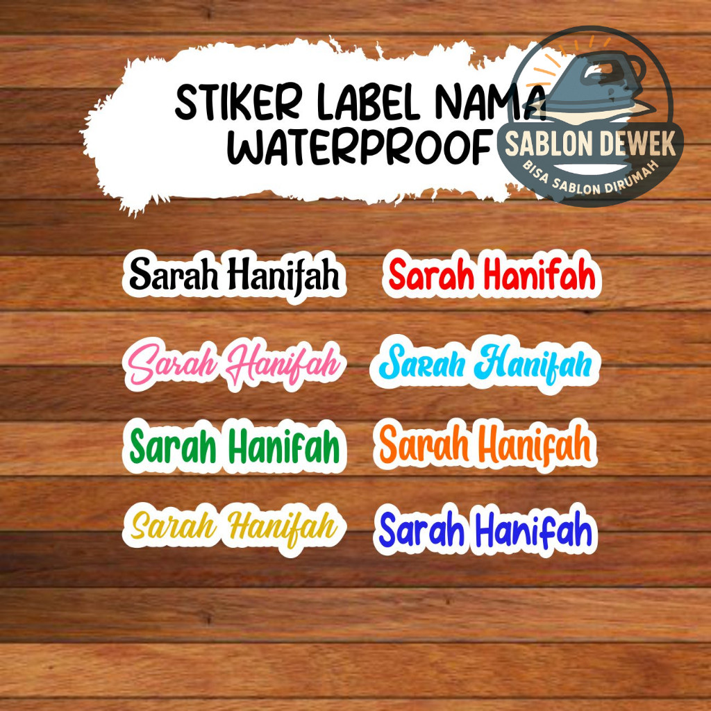 

Stiker Nama Waterproof Stikel Label Custom Nama Untuk Barang
