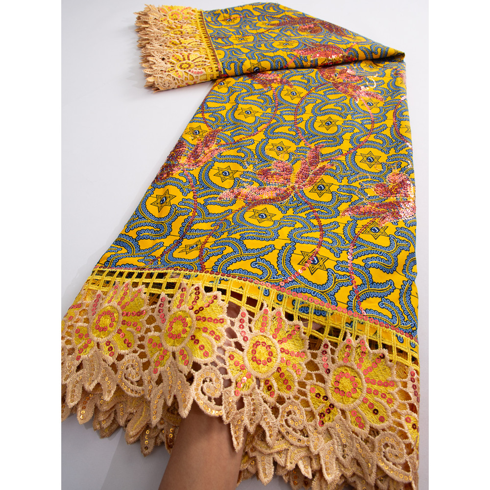 

African Waxed Lace Fabric 2024 High Quality Nigerian Mesh Lace Fabrics Embroidery French Mesh Net For Wedding Party Sew TY3769