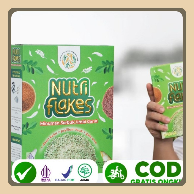 

Nutriflakes Sereal Asam Lambung Umbi Garut Atasi Magh Gerd Original 1 Box