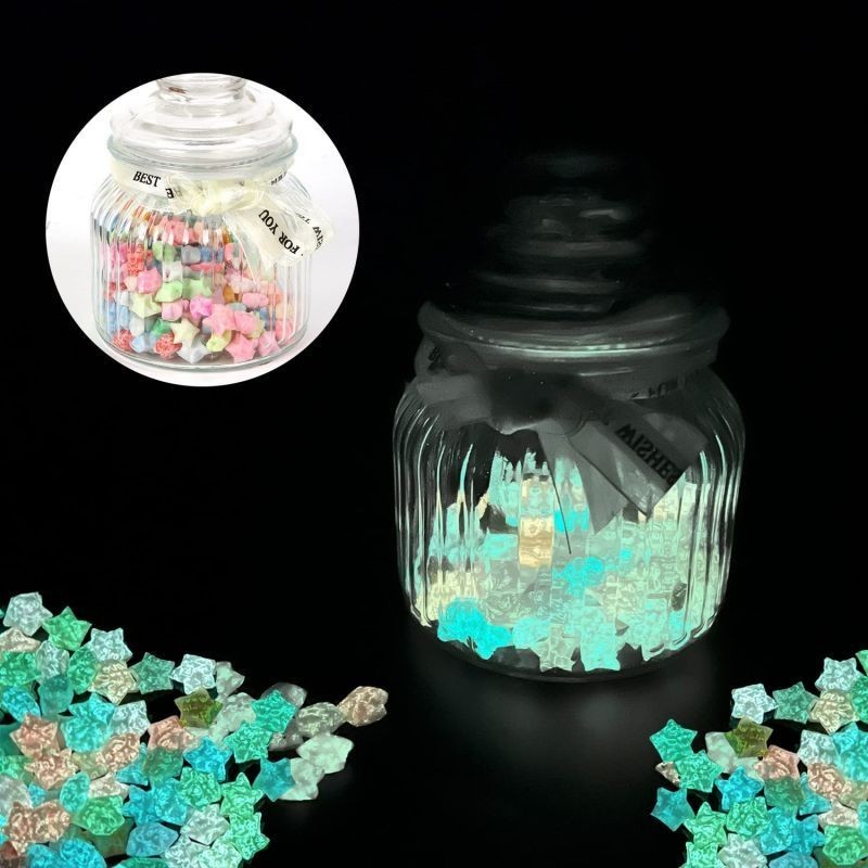 

Ready Hadiah DIY / Origami Bintang / Pita Kertas Glitter Bintang Keberuntungan / Kertas Berwarna Pembuatan Kerajinan / Bahan Bintang Lima