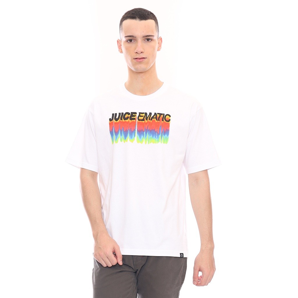 Juice Ematic Kaos Lengan Pendek Pria Putih Clip Over Size Tee MSTS24609-WHT Planet Surf