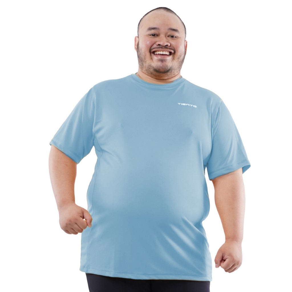 AZHAR.ID Tiento Kaos Running Dry Fit Big Size Baju Olahraga Lari Pria Jumbo Gym Pakaian Sport Lengan