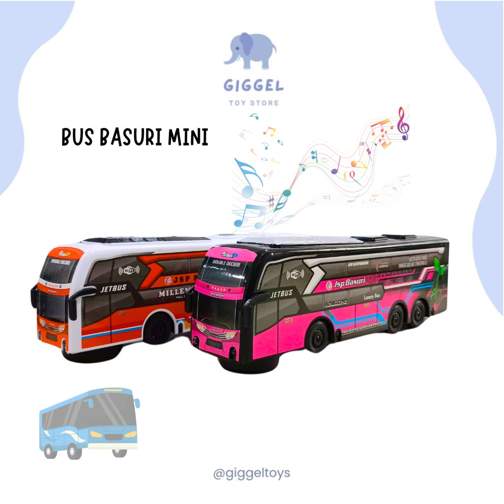 [ Ggel ] Bus Basuri TELOLET bisa berputar Bump n Go / Mini bus basuri musik telolet
