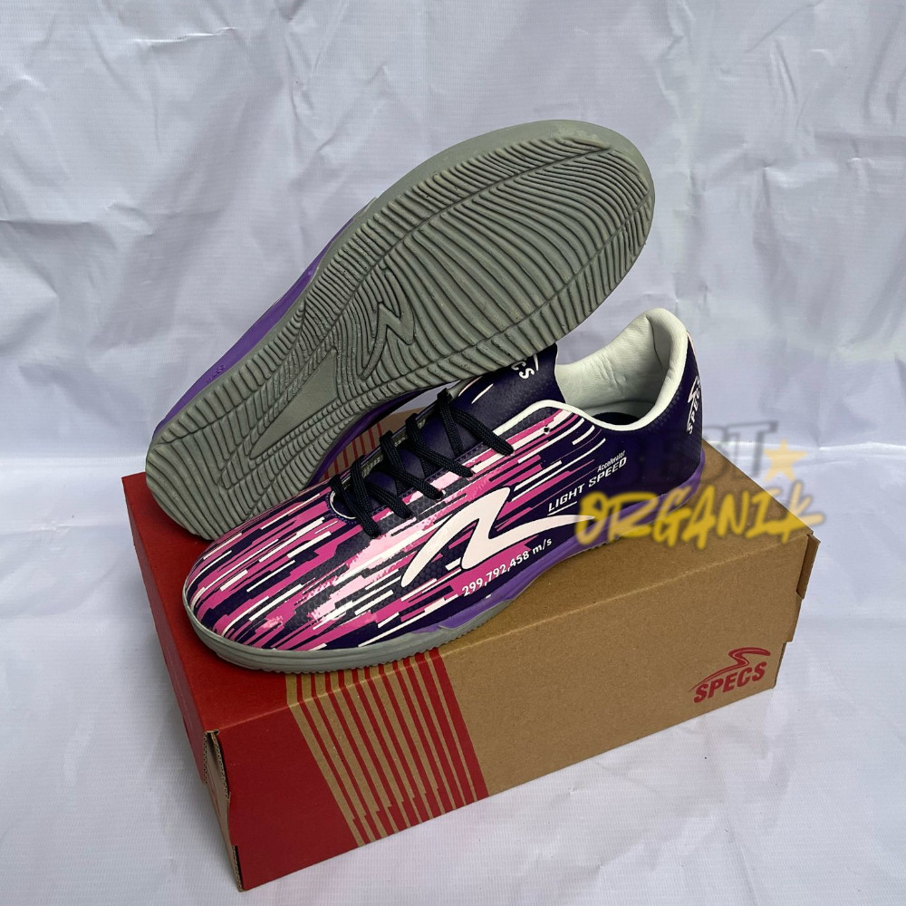 AZHAR.ID SEPATU FUTSAL SPECS LIGHTSPEED REBORN IN IVORY Sol Karet Grip Max anti slip Spatu Futsal An