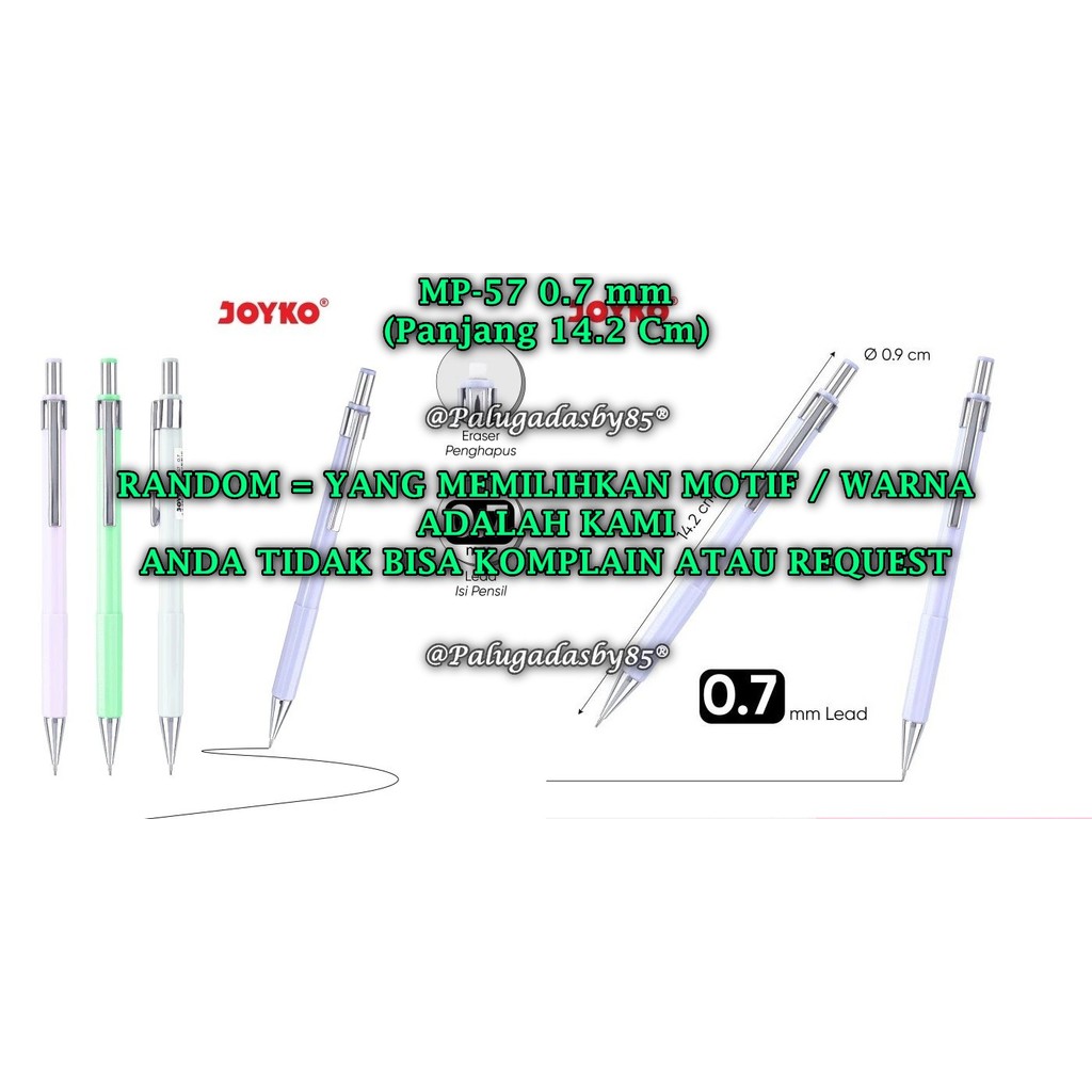 

(1 Biji) GROSIR Pensil Mekanik JOYKO MP-57 0.7 mm / Mechanical Pencil Joyko MP-57 0.7 mm (1 Biji)
