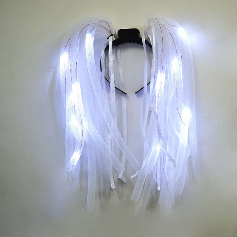 

white LED Light Up Flashing Party Rave Noodle Bridal Headband Rave Costume Dress Up for bachelorette party