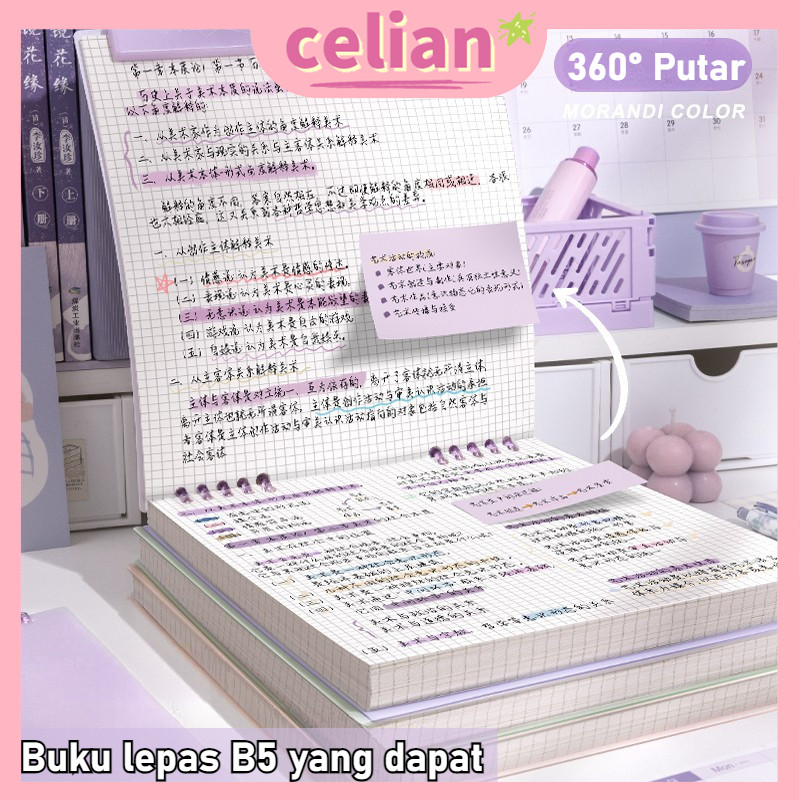 

[Beli 4 Gratis 1]Notebook Buku B5 Binder Flip Vertikal/ Binder 360 Derajat Notebook/ Buku Binder B5 /Tulis Sekolah Lucu Buku Notebook Aesthetic /Korea Lose Leaf Binder Kuliah Buku Catatan