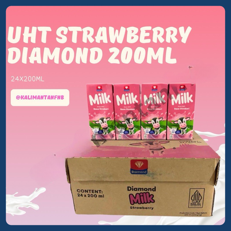 

Diamond Milk UHT Strawberry 200ml - KARTONAN ISI 24pcs